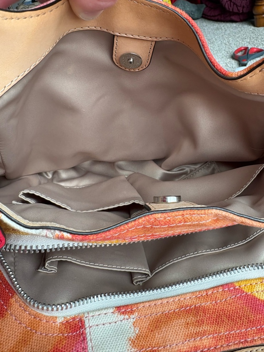 Coach Ashley Multicolor Floral Canvas Hobo Tote Bag - Picture 8 of 11